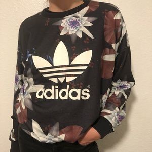 Adidas floral crew neck